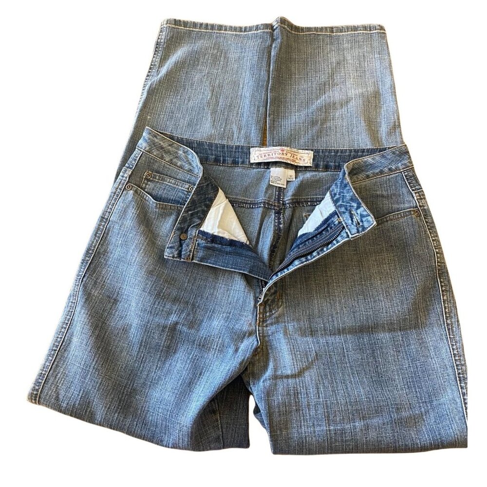 Territory Jeans Womens Size 12 Blue Denim Straight-Leg Pants